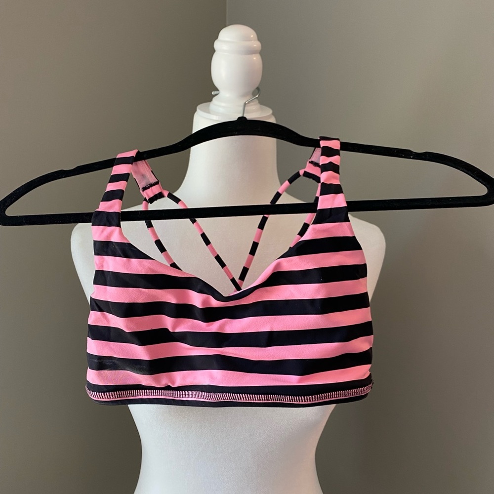 Striped lululemon sports bra